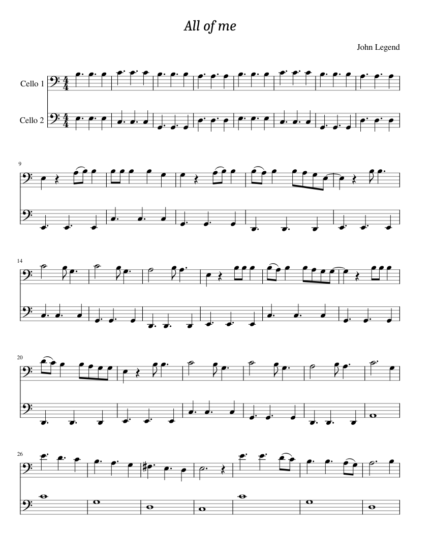 John Legend - All of me - piano tutorial