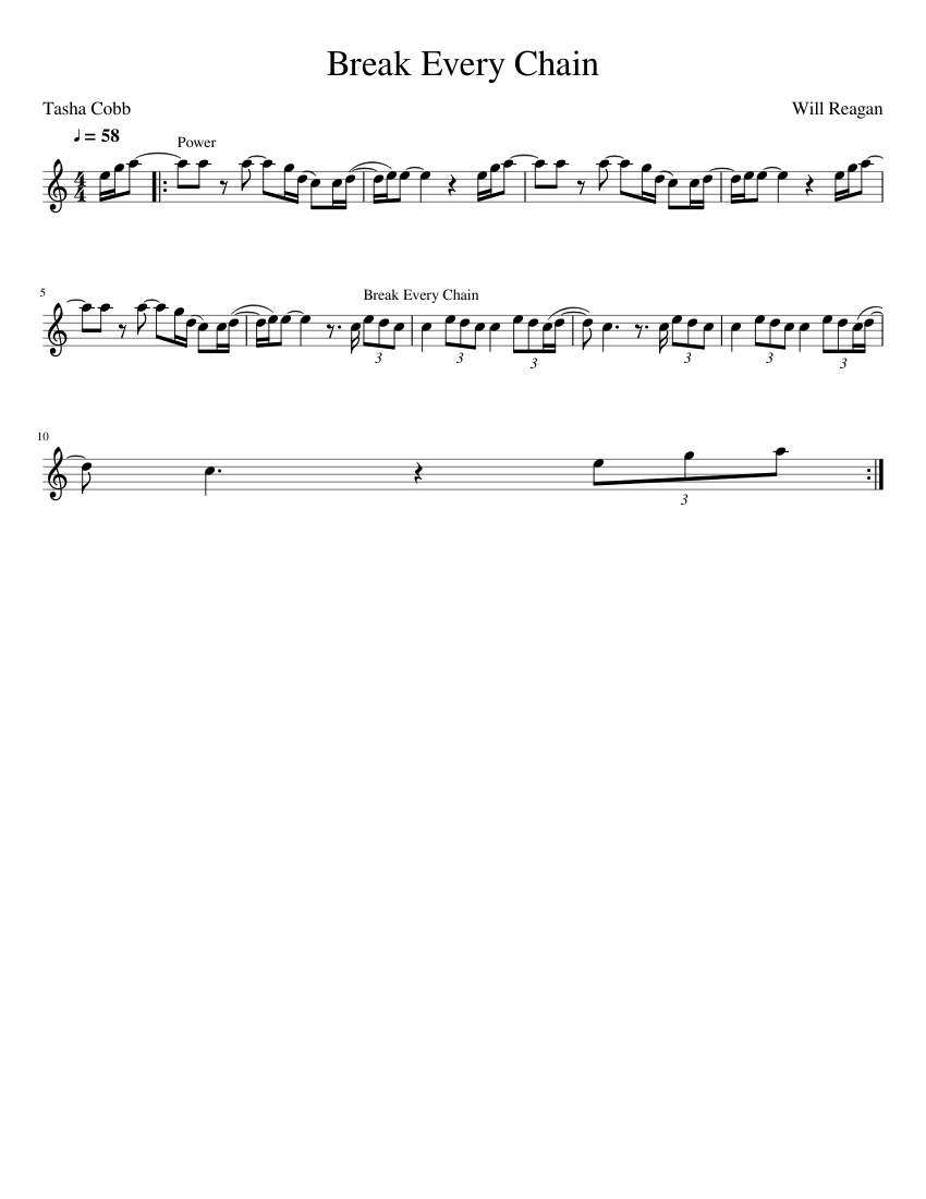 Break Every Chain Sheet music for Piano Download free in PDF or MIDI