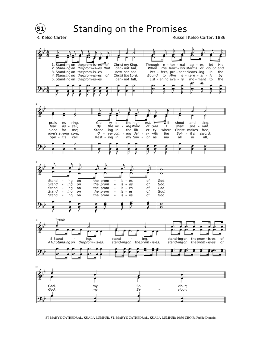 Standing on the Promises Sheet music for Voice | Download free in PDF