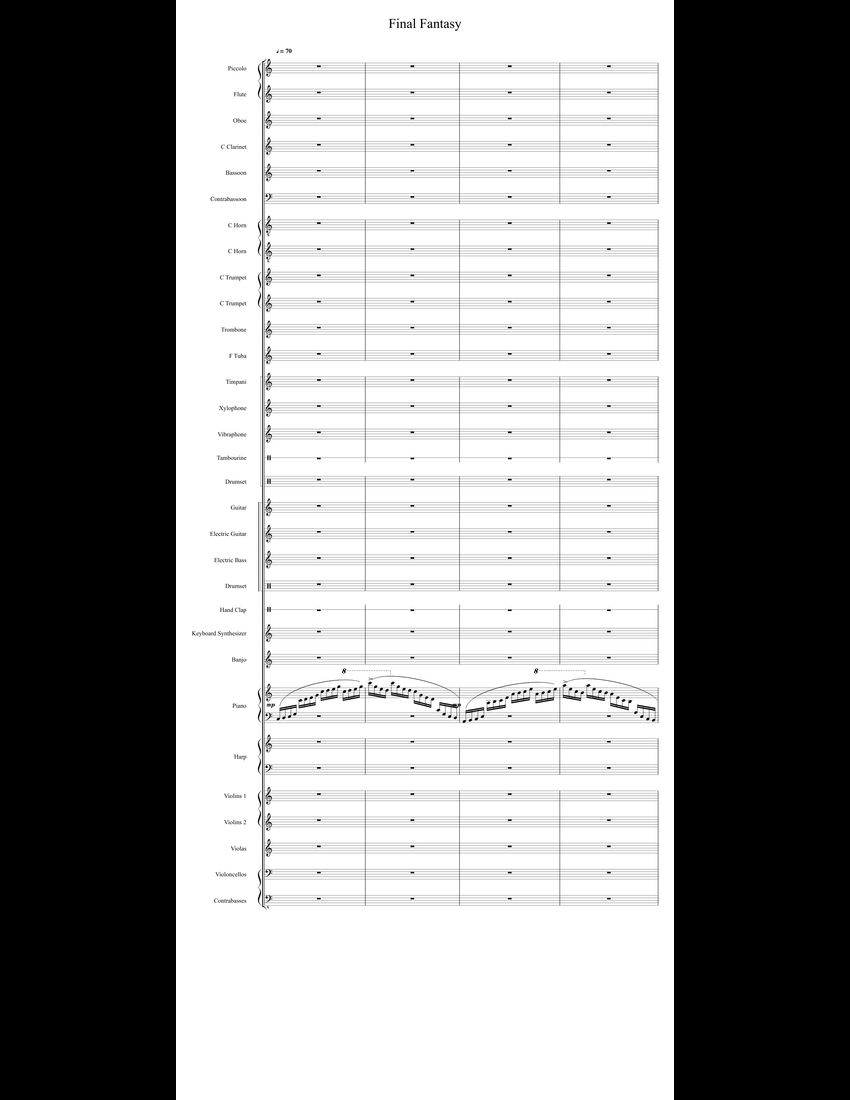 Nobuo Umatsu Final Fantasy VII OST, 1. Prelude sheet music