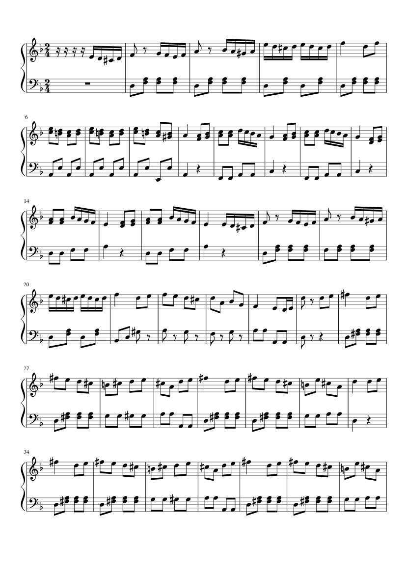 Turkish March Easy sheet music for Piano download free in PDF or MIDI