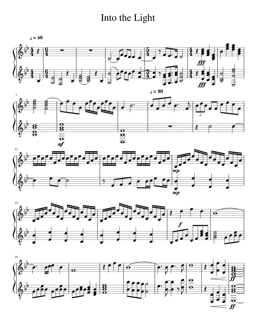 Into the Light sheet music for Piano download free in PDF or MIDI