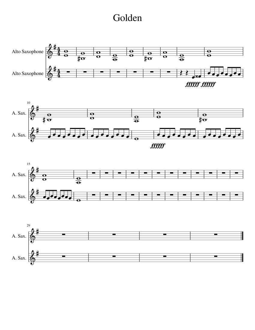 Golden Sheet music | Download free in PDF or MIDI | Musescore.com