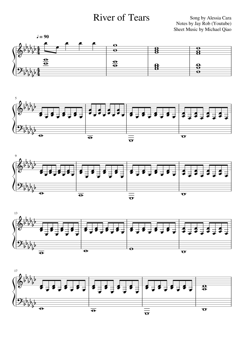 River of Tears sheet music for Piano download free in PDF or MIDI