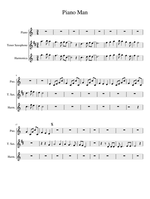 Sheet music for Harmonica | Musescore.com