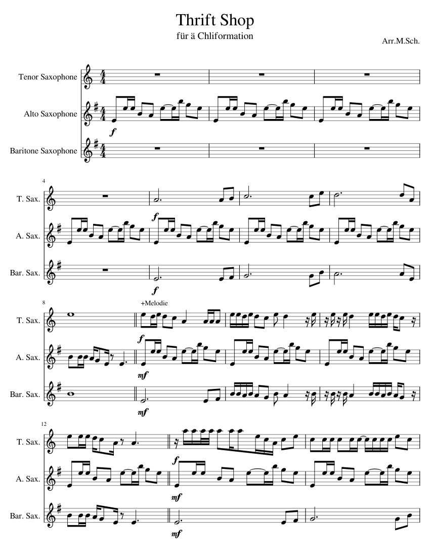 Thrift Shop Sheet music