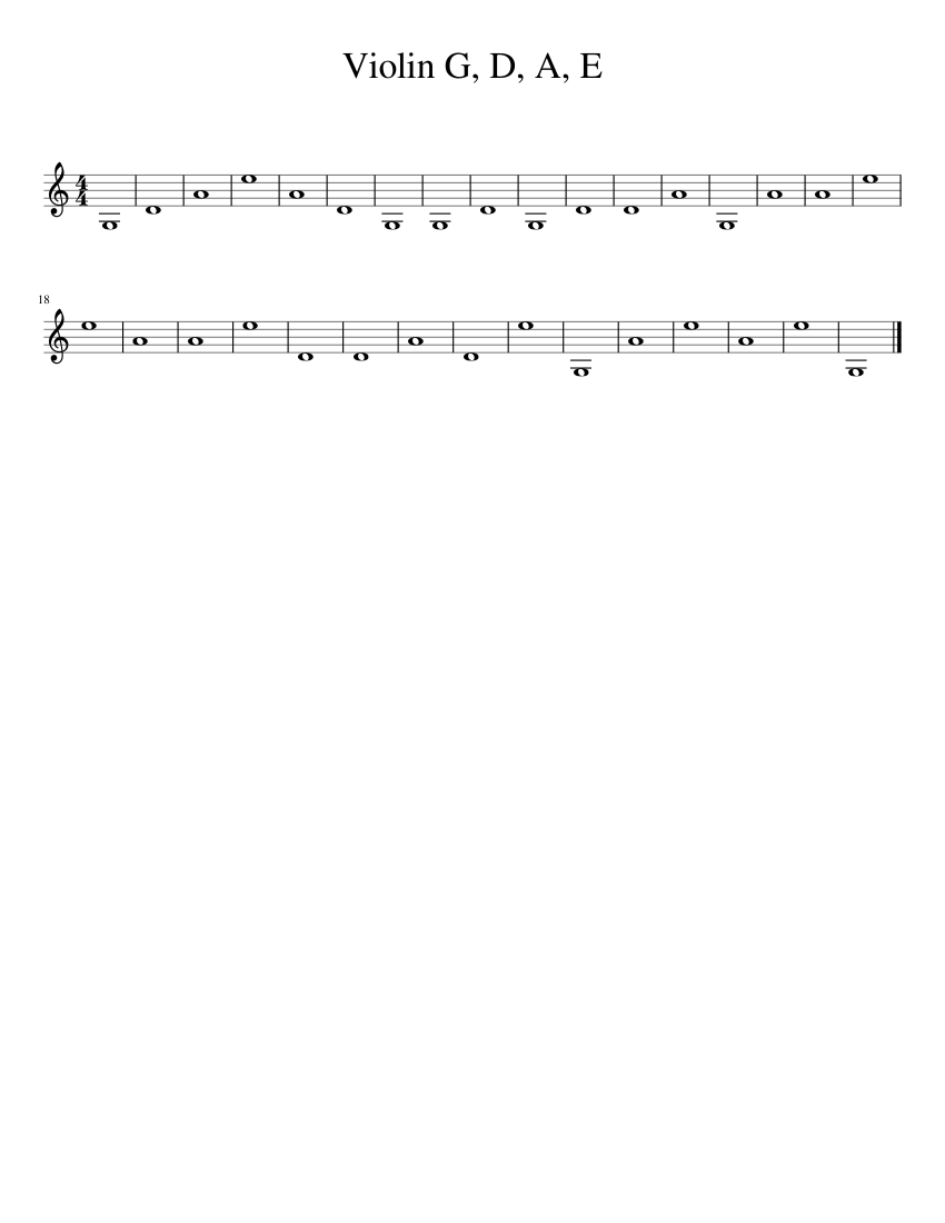 Violin G D A E Sheet music for Piano Download free in PDF or MIDI