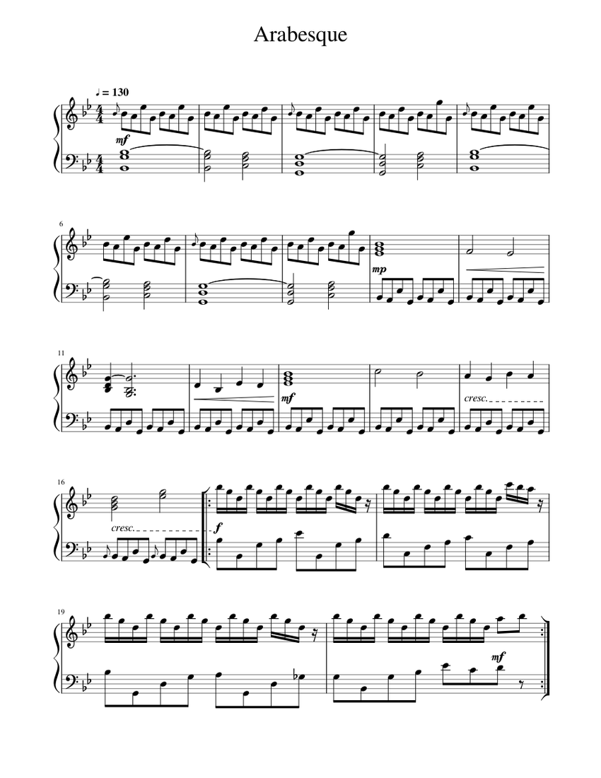 Arabesque Sheet music for Piano (Solo) | Musescore.com