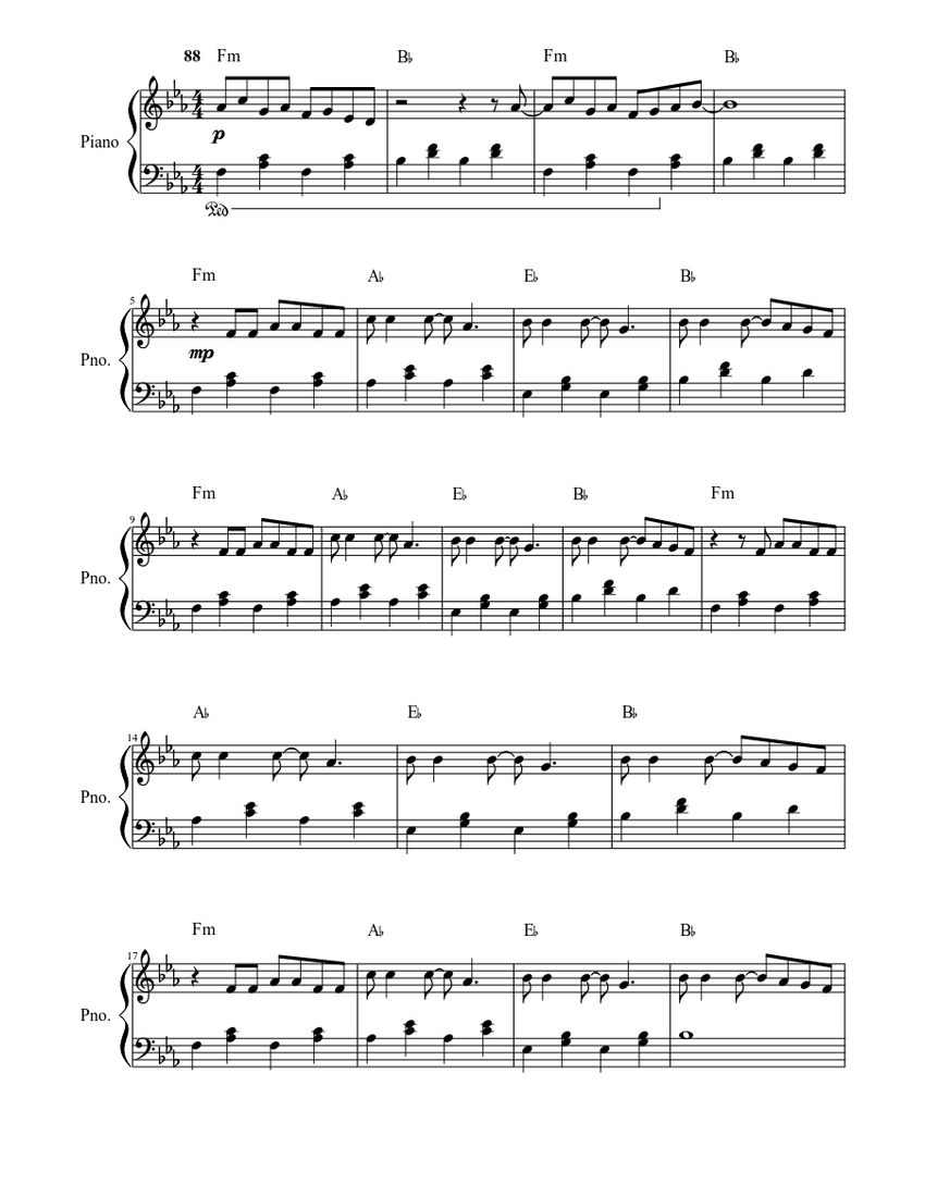 Mad World[Piano Version] Sheet music | Download free in PDF or MIDI ...