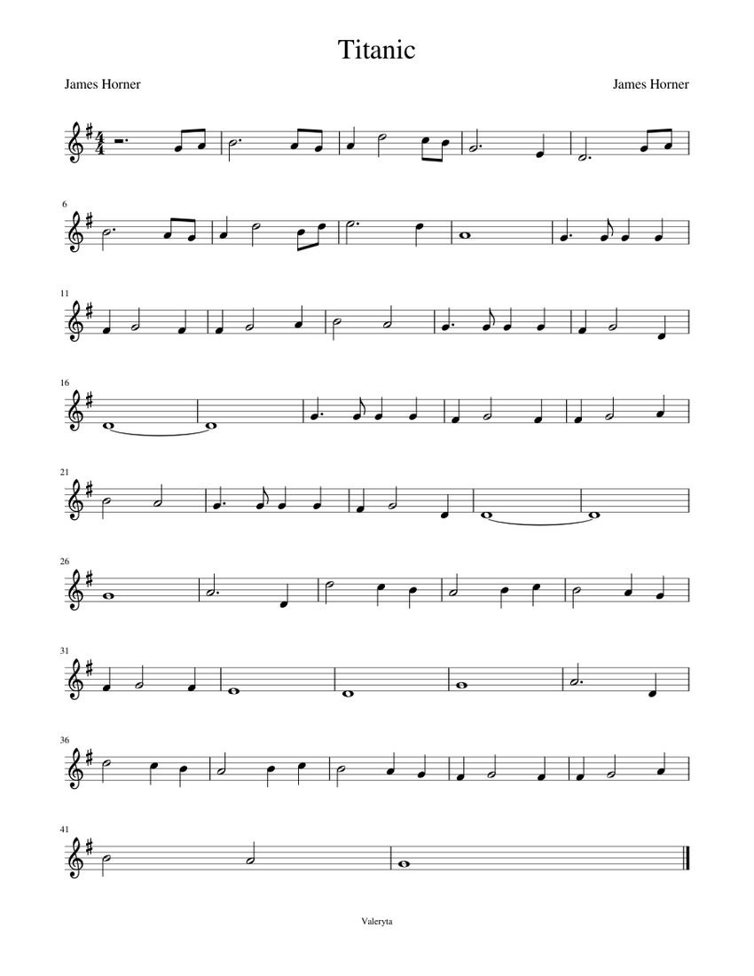 Titanic Sheet music for Piano | Download free in PDF or MIDI