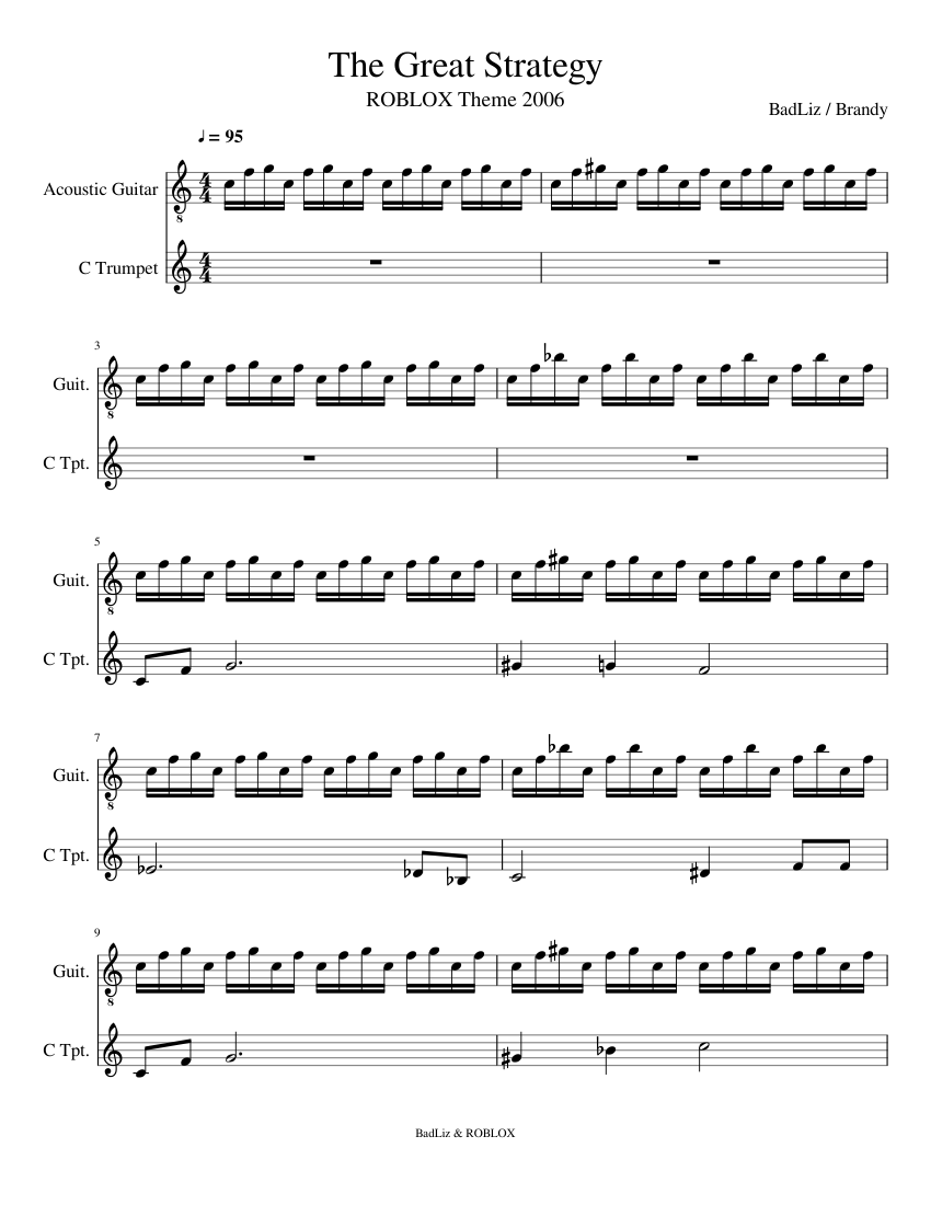 The Great Strategy Sheet Music For Guitar Trumpet Download Free