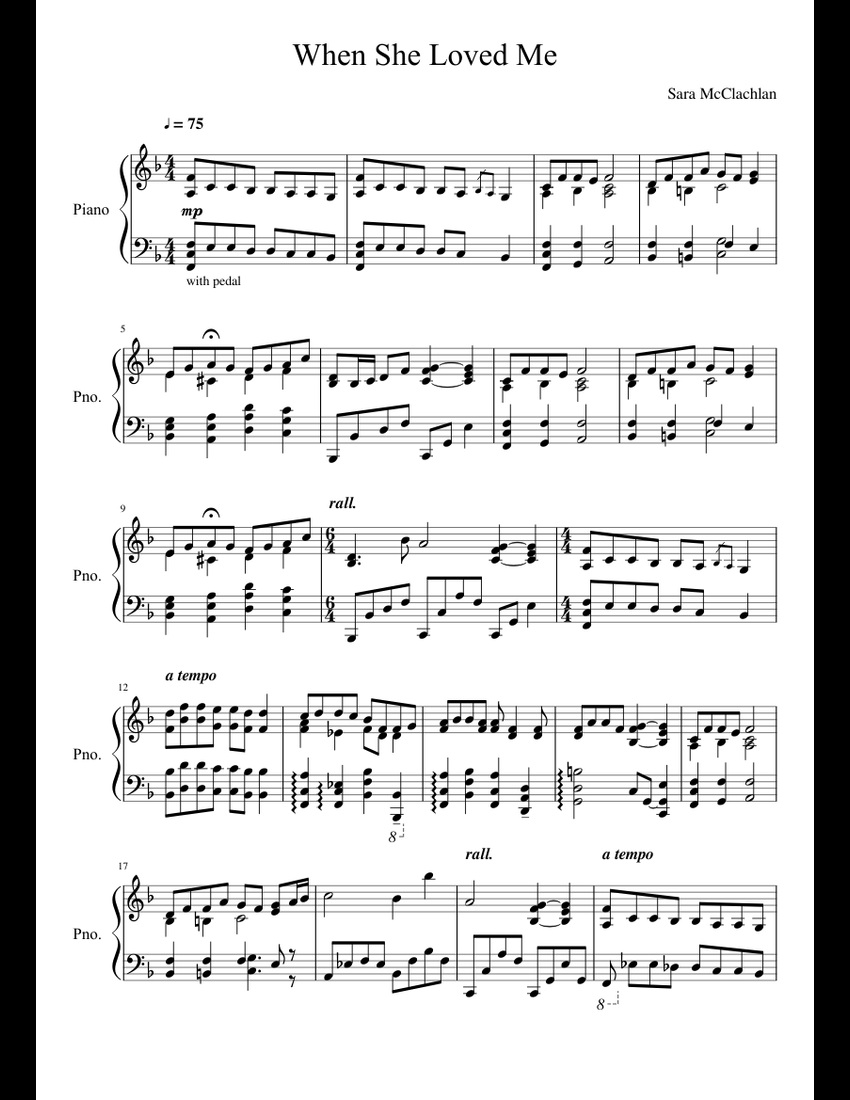When She Loved Me (Toy Story 2) sheet music for Piano download free in