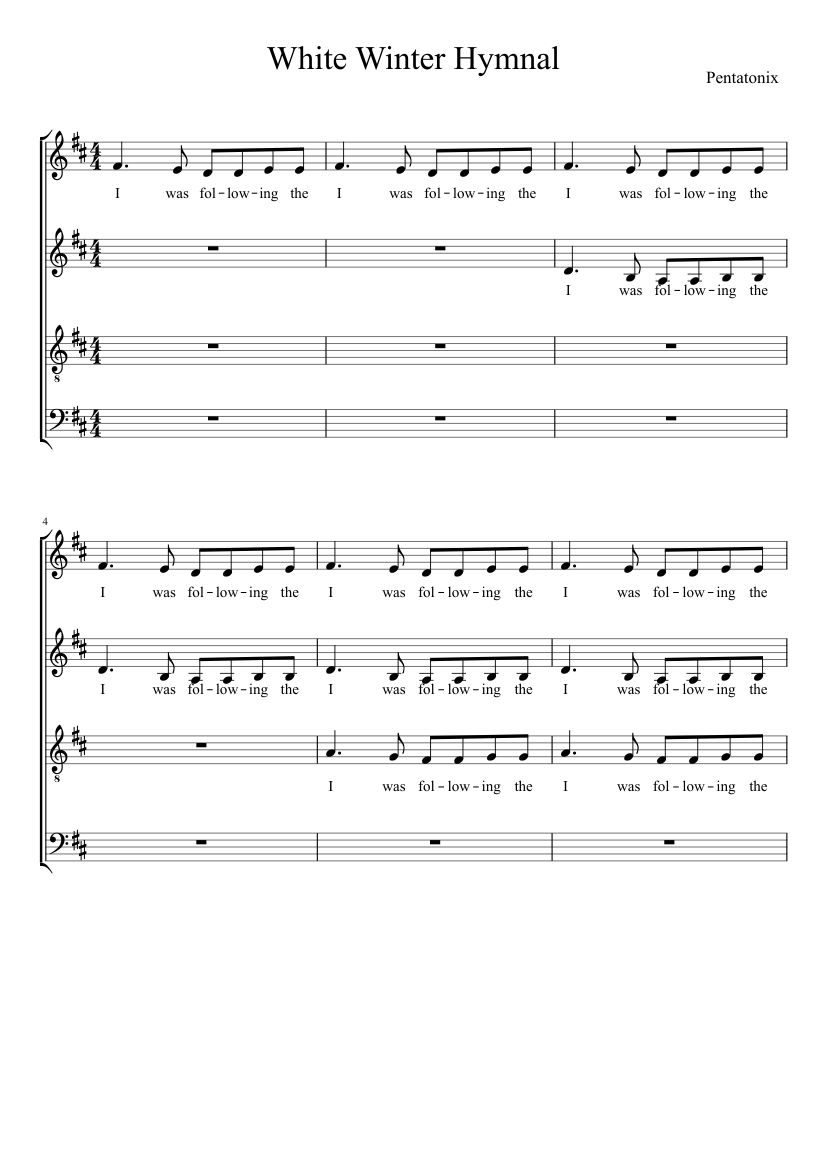 White Winter Hymnal Sheet Music For Piano Download Free In PDF Or MIDI