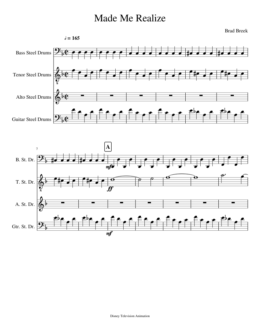 Gravity Falls Steel drums sheet music for Percussion download free in