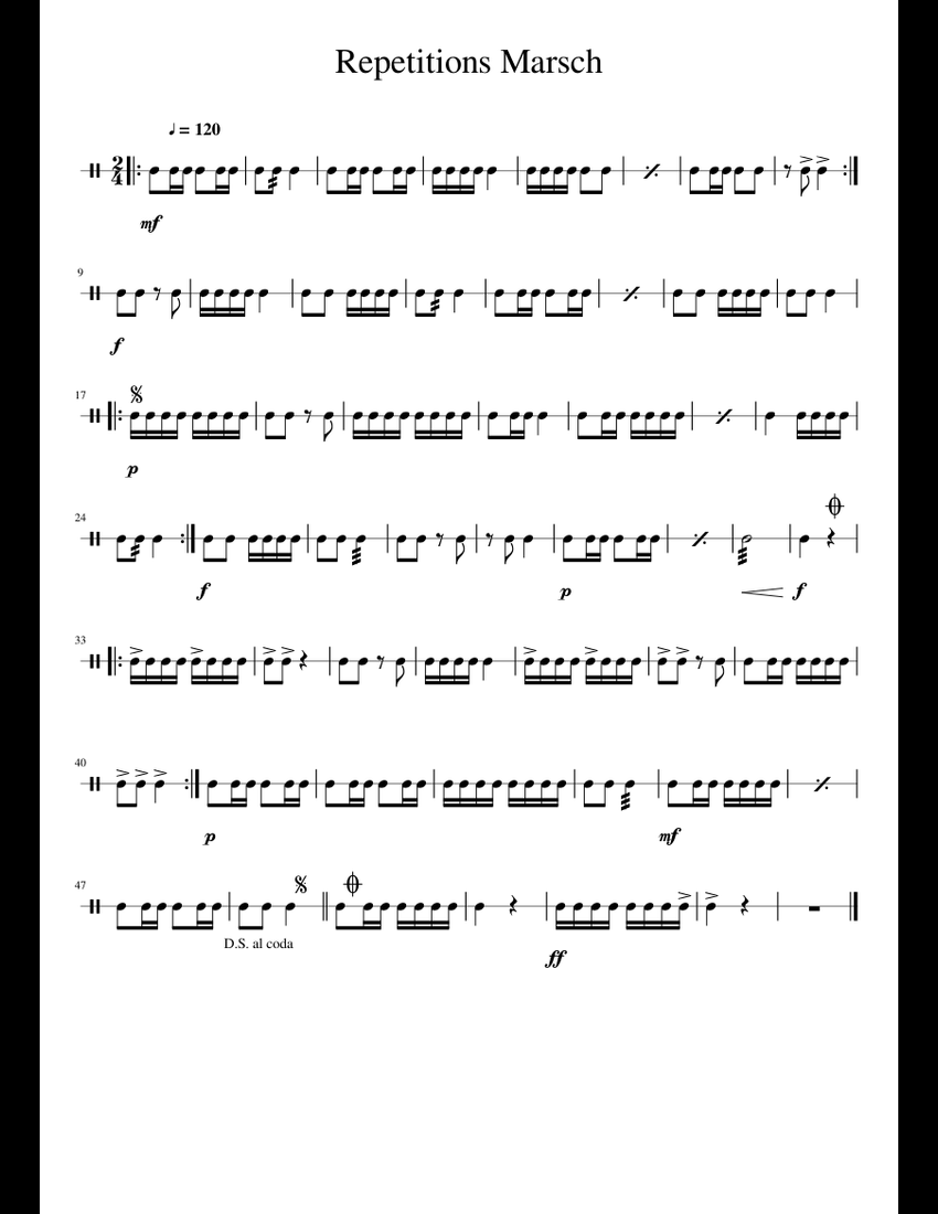 Repetitions Marsch sheet music for Percussion download free in PDF or MIDI