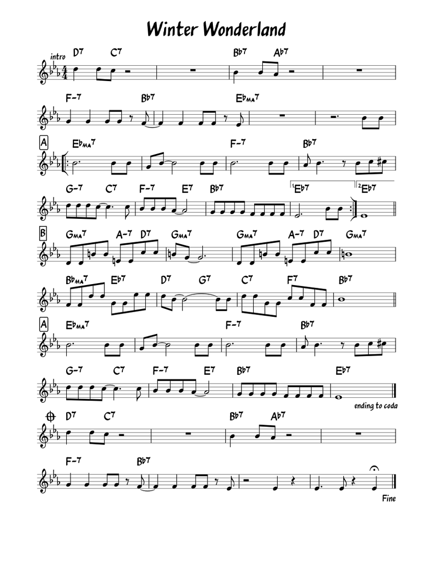 Winter Wonderland Sheet music for Piano | Download free in PDF or MIDI