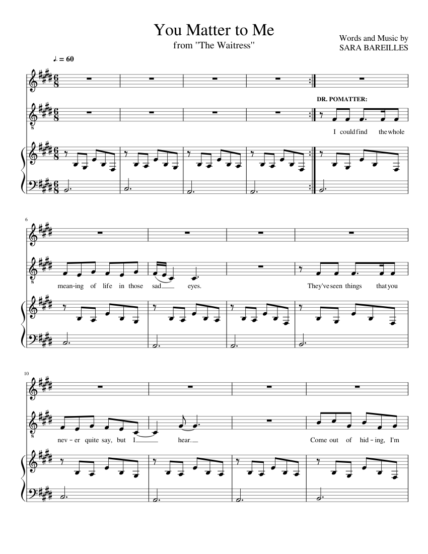 You Matter to Me sheet music for Piano, Voice download free in PDF or MIDI