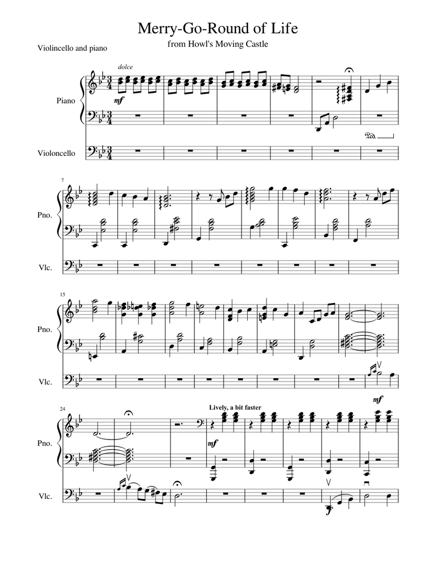 Merry Go Round of Life Sheet music for Organ (Solo) | Musescore.com