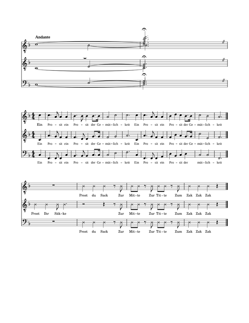 Ein Prosit Sheet music for Voice | Download free in PDF or MIDI ...
