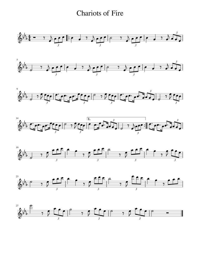 Chariots of Fire clarinet Sheet music for Piano | Download free in PDF ...