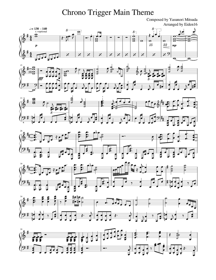 Musical Note Trigger Chrono Trigger Compilation for Piano Sheet music for Piano | Download ...