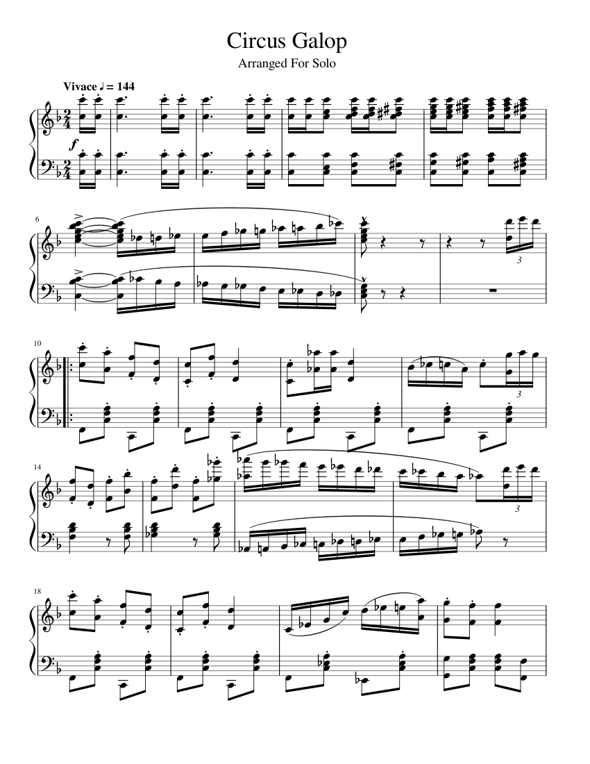 CIRCUS GALOP PIANO SHEET MUSIC PDF