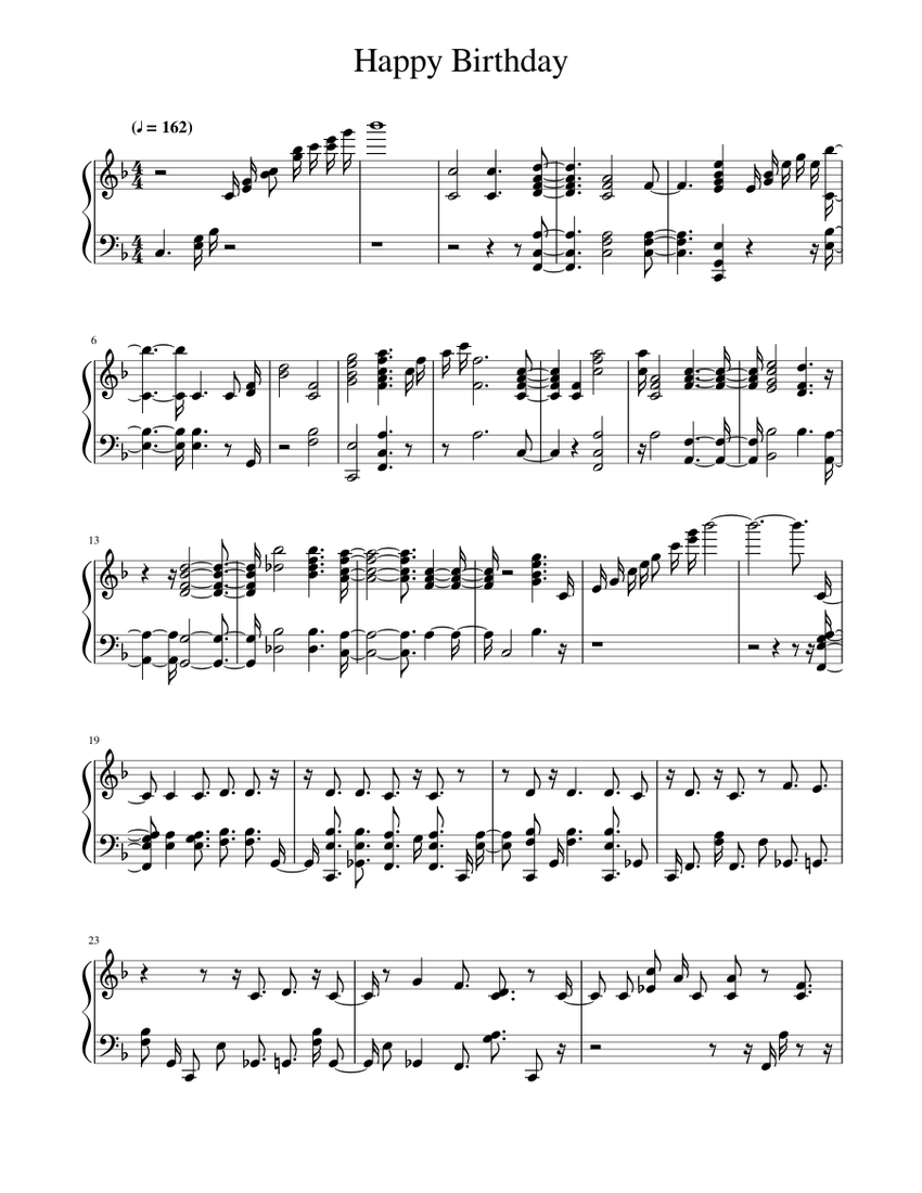 happy birthday piano sheet music easy with letters Happy birthday with ...