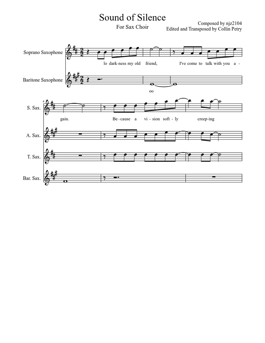 Sound Of Silence Original Rearrangement Sheet Music For Cello Sound of silence original rearrangement sheet music for cello