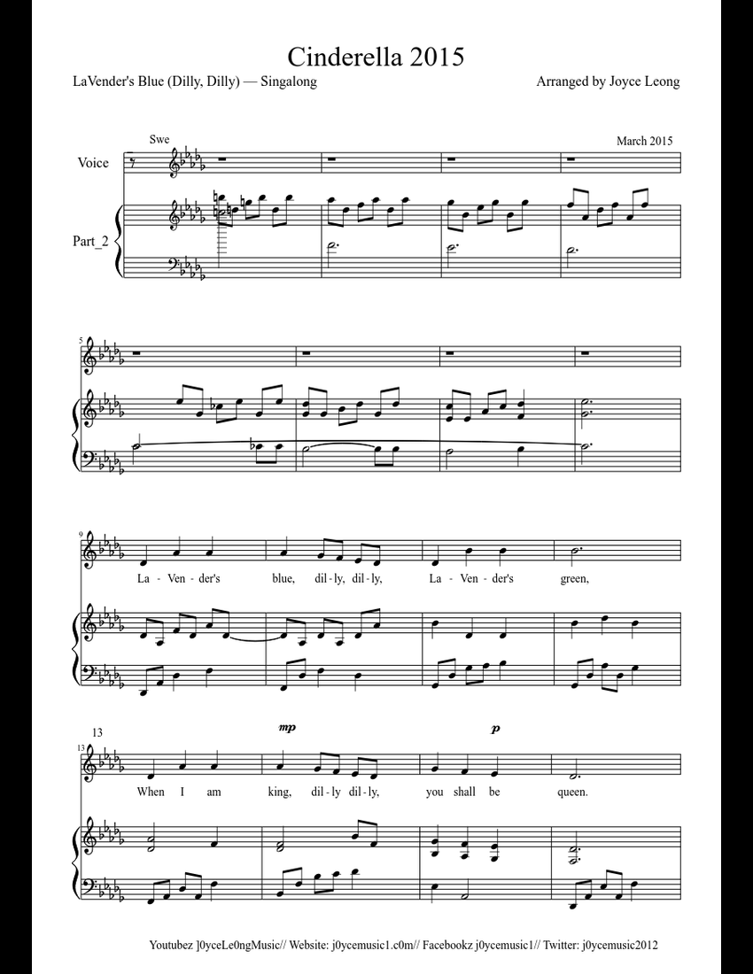 Lavender's Blue sheet music for Piano, Voice download free in PDF or MIDI