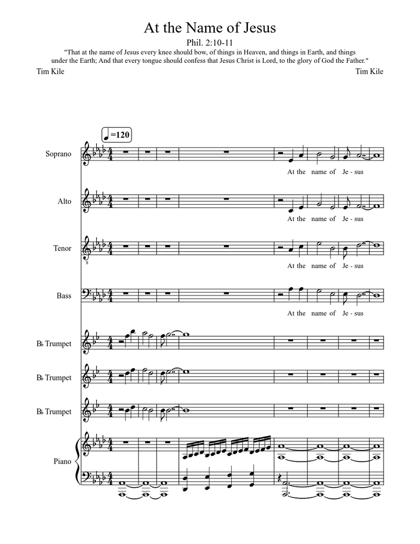 At the Name of Jesus Sheet music | Download free in PDF or MIDI