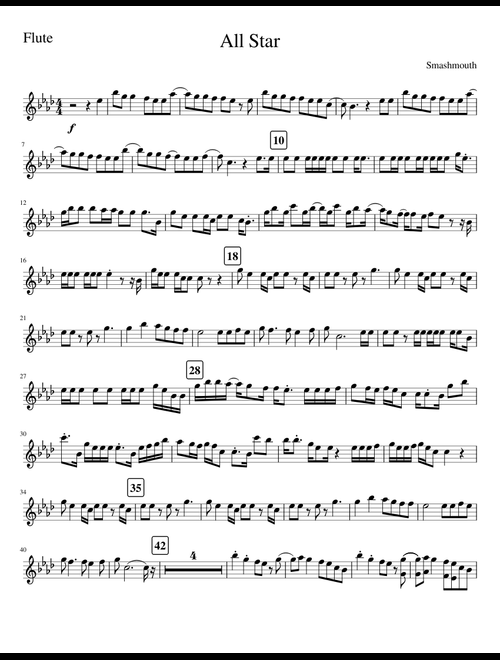 All Star - Flute Sheet music for Flute (Solo) | Musescore.com
