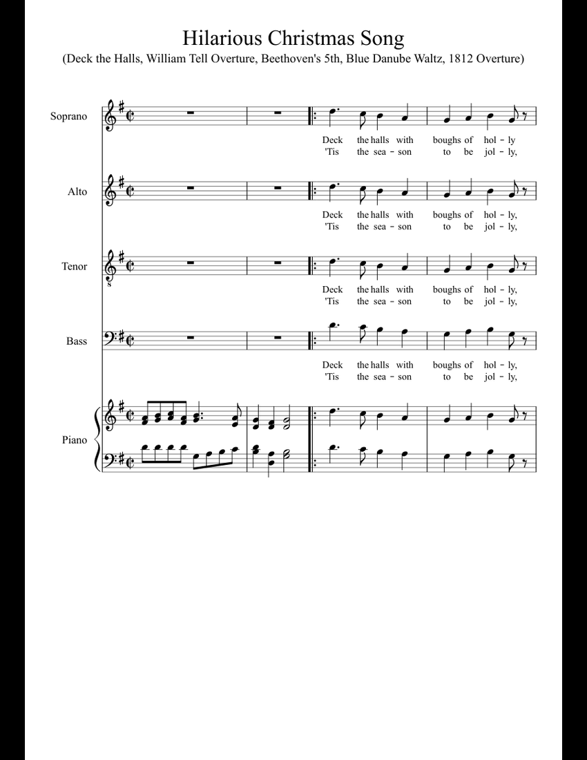 Christmas Song sheet music for Piano, Voice download free in PDF or MIDI
