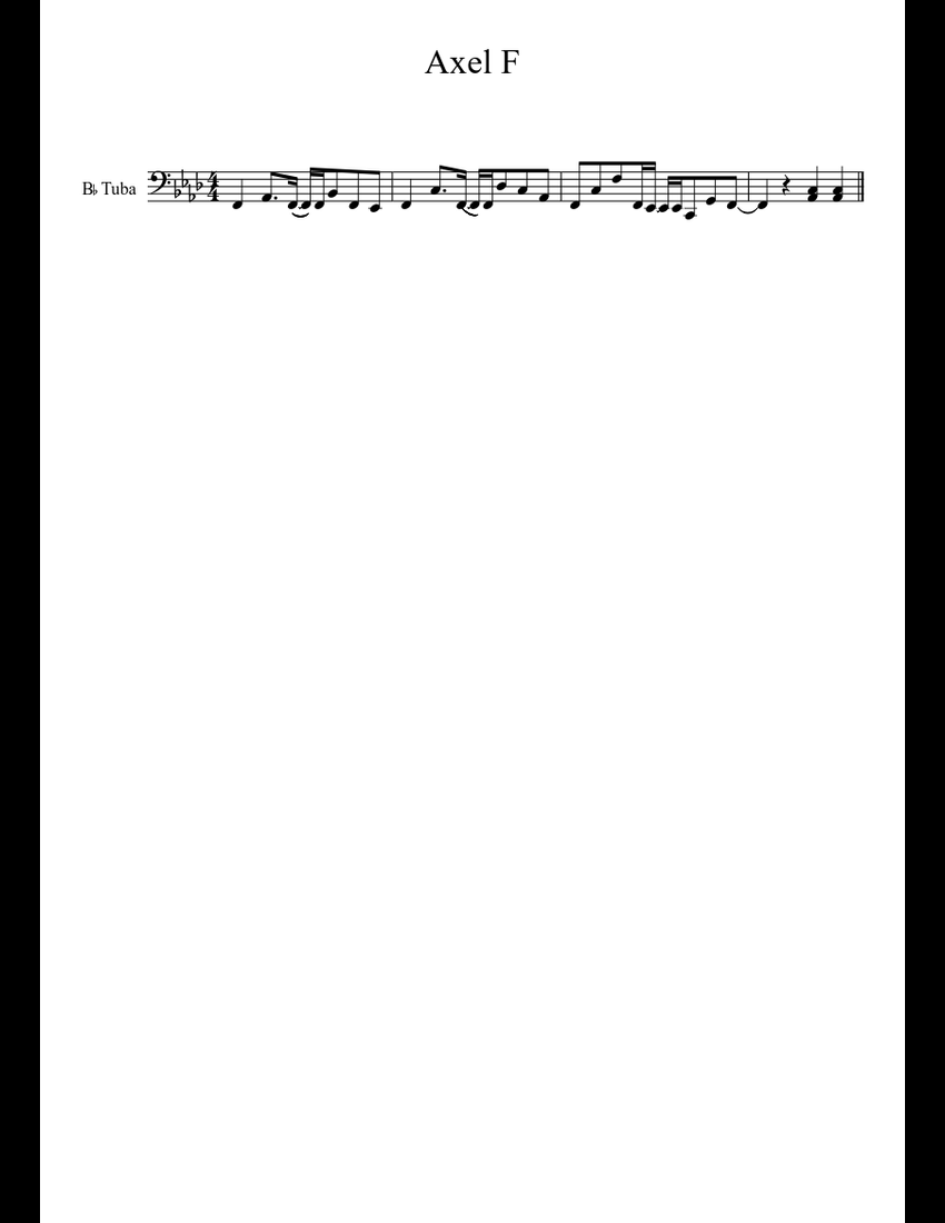 Axel F sheet music download free in PDF or MIDI