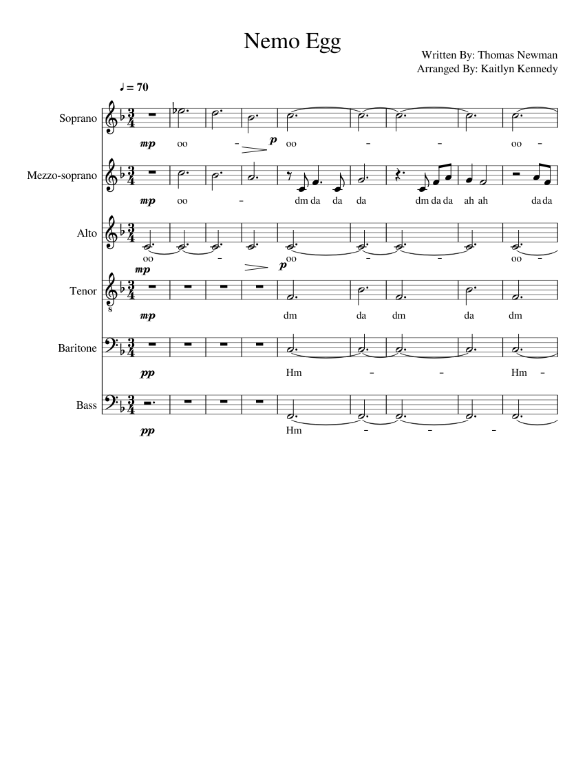 Nemo Egg (For Choir) sheet music for Voice download free in PDF or MIDI