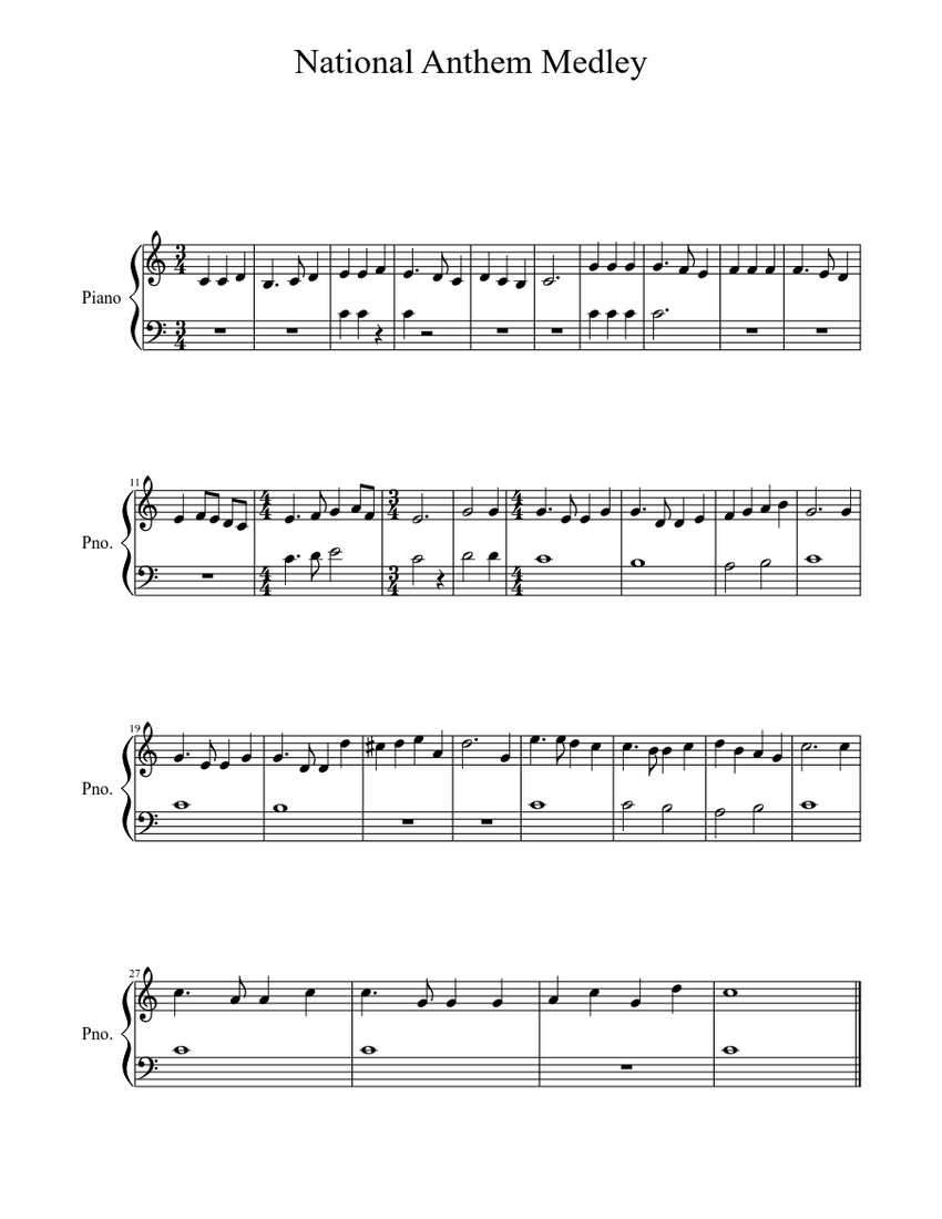 National Anthem Medley - Primo Sheet music | Musescore.com