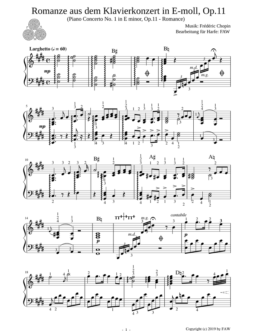 Piano concerto No. 1 in E minor, Op. 11 - Romance (Larghetto), Frédéric
