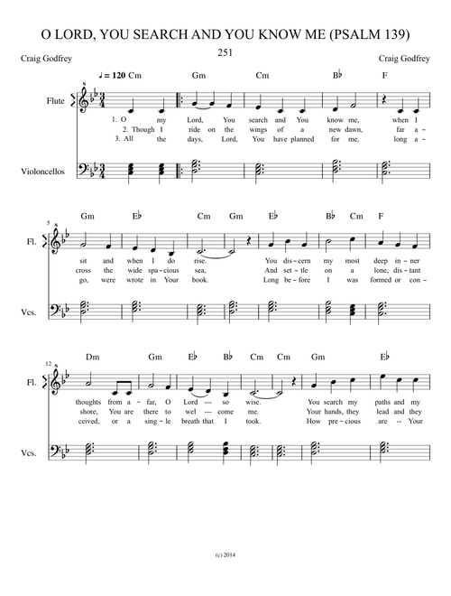 O Lord You Search And You Know Me Psalm 139 Sheet Music For Flute Strings Group Mixed Duet Musescore Com Thomas rucker campbell, austin roberts, todd david cerney copyright: me psalm 139 sheet music