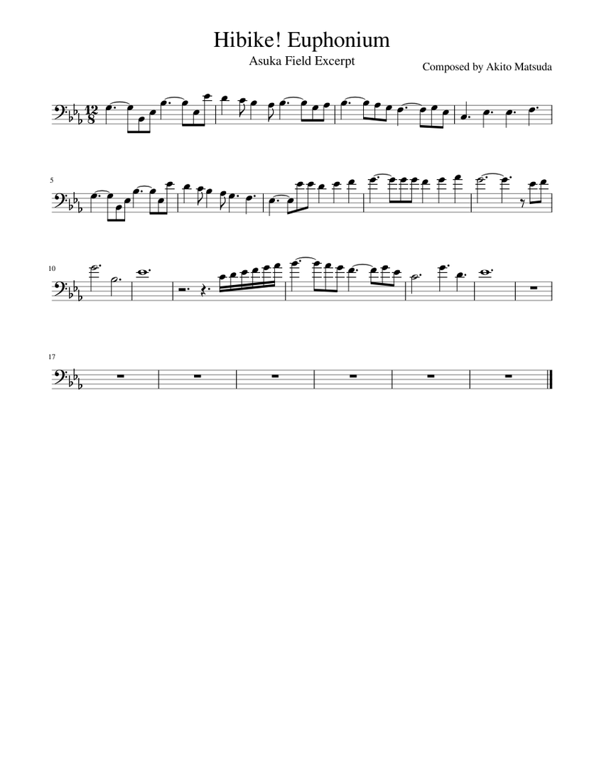 Hibike Euphonium - Asuka Field Excerpt Sheet music for Euphonium (Solo ...