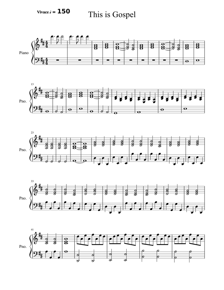 This is Gospel Sheet music for Piano | Download free in PDF or MIDI