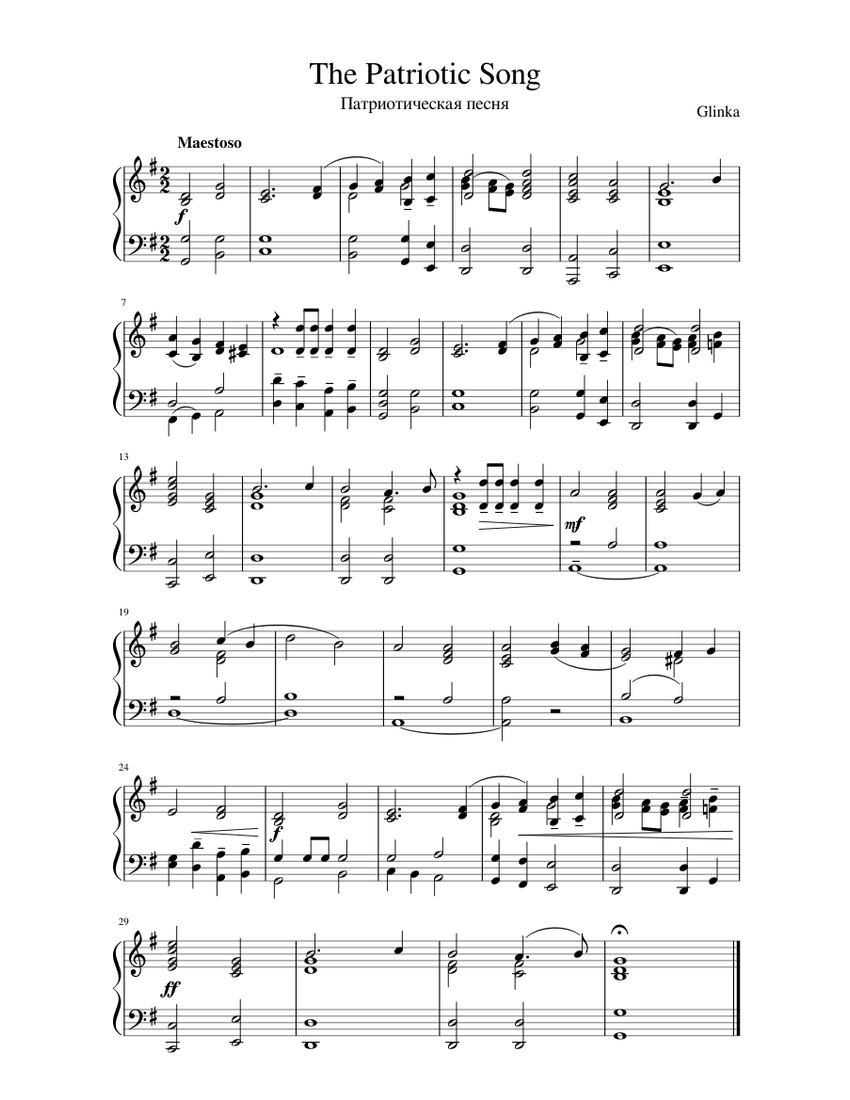 the-patriotic-song-sheet-music-for-piano-solo-musescore