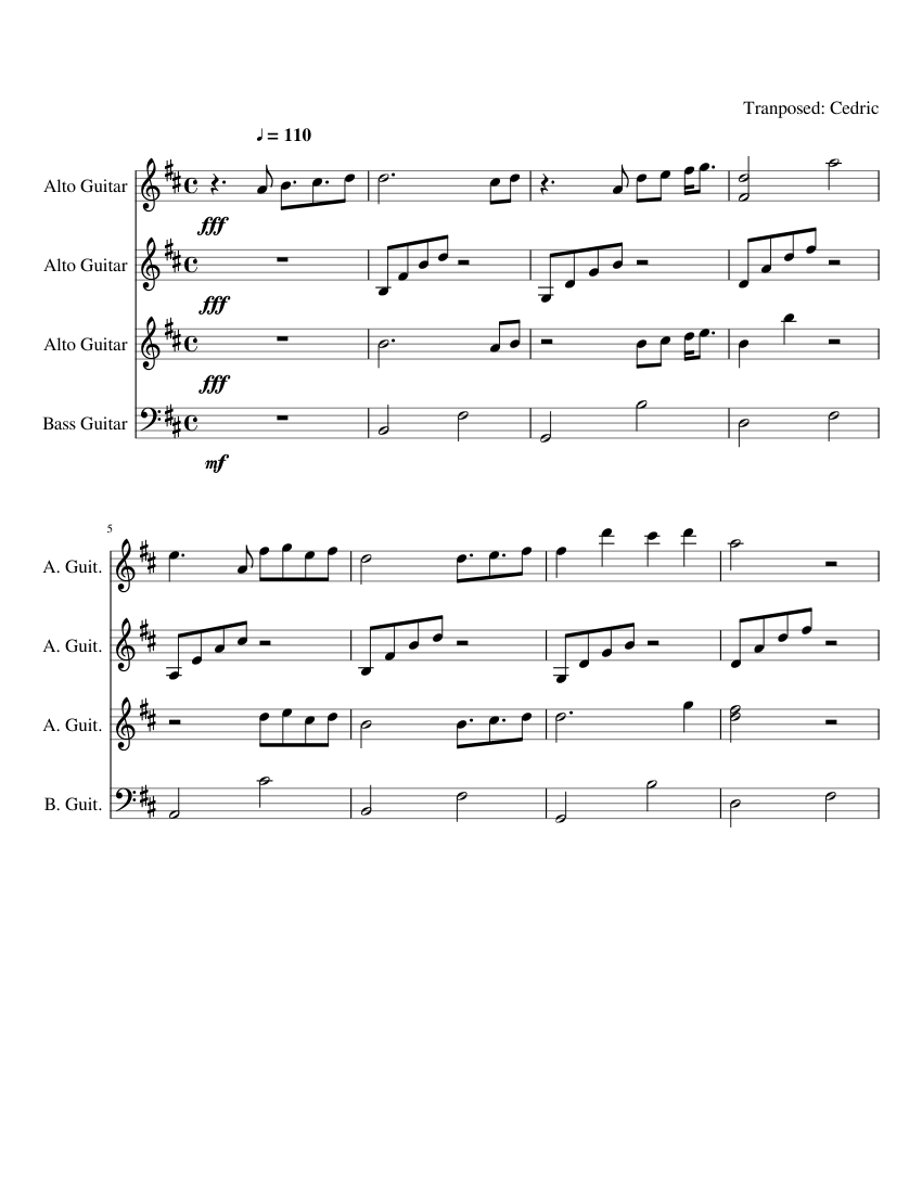 one-punch-man-sad-theme-in-progress-quartet-guitars-sheet-music-for