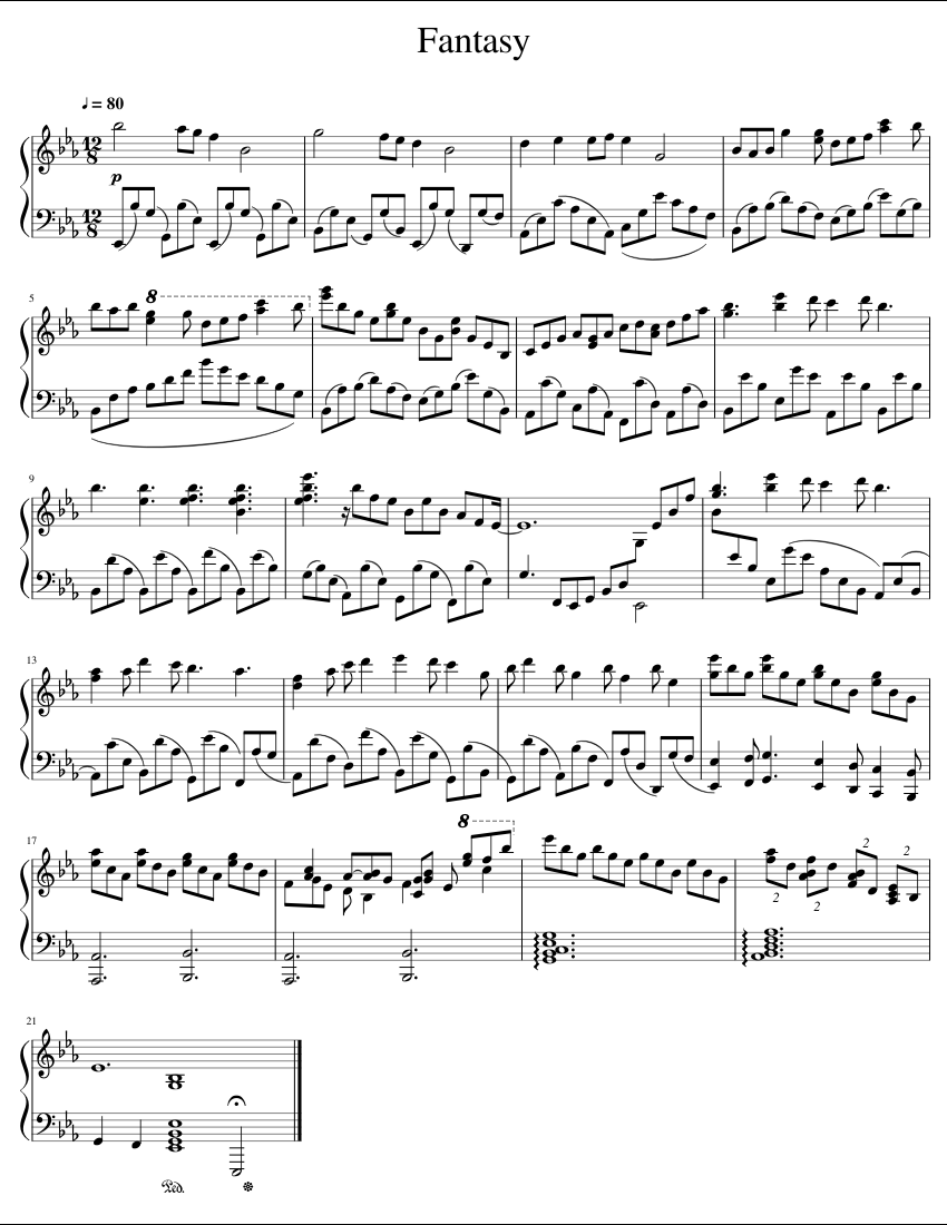 Fantasy sheet music for Piano download free in PDF or MIDI