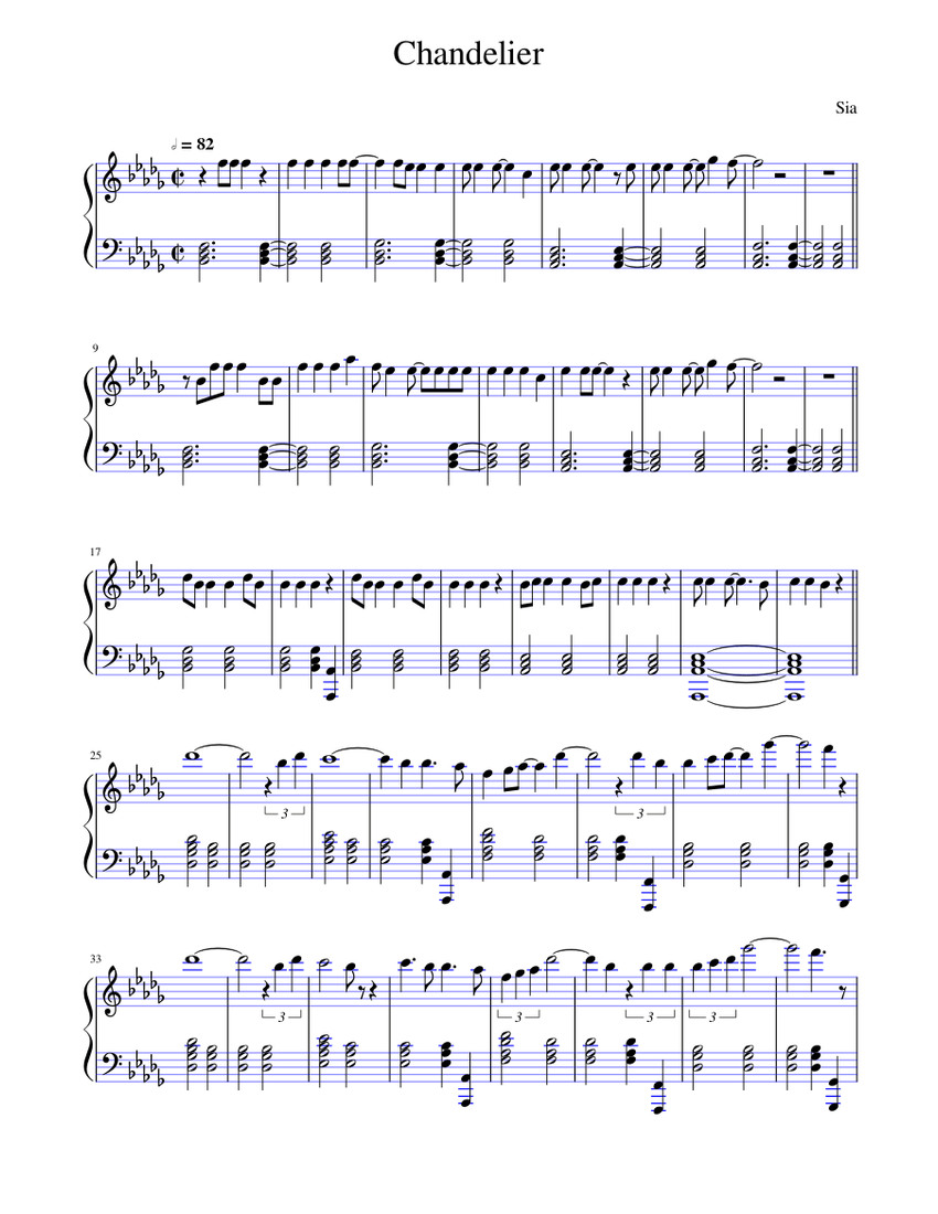 Chandelier Sheet music for Piano (Solo)