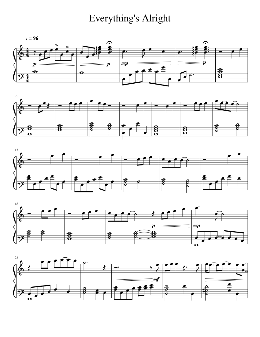 Everything's Alright Sheet music for Piano | Download free in PDF or
