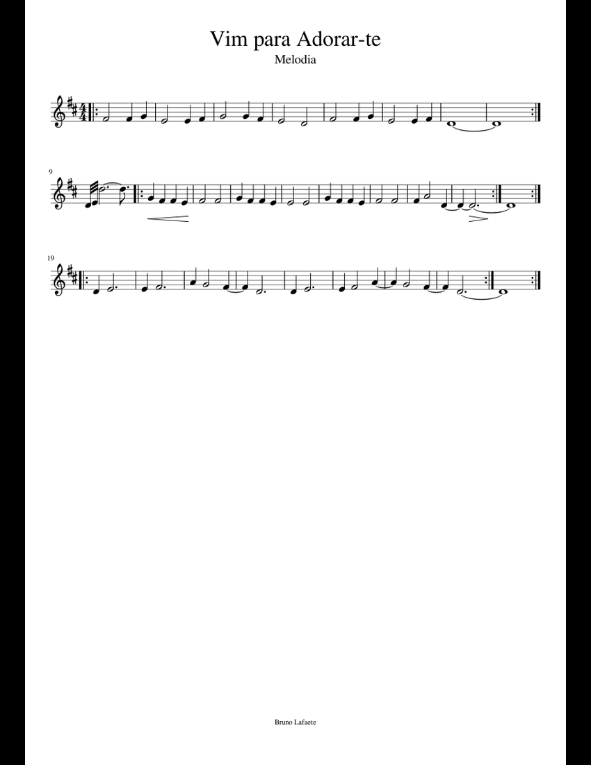 Vim para Adorar te Melodia sheet music for Piano download free in PDF ...