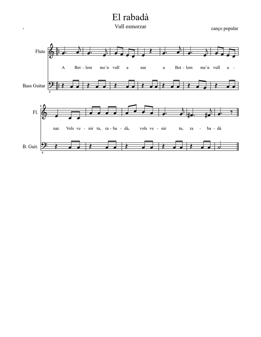 El rabadà Sheet music for Flute,