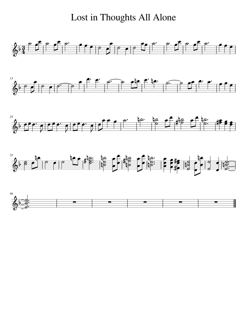 Lost In Thoughts All Alone Azura S Song Sheet Music Download Free - lost in thoughts all alone azura s song sheet music download free in pdf or midi