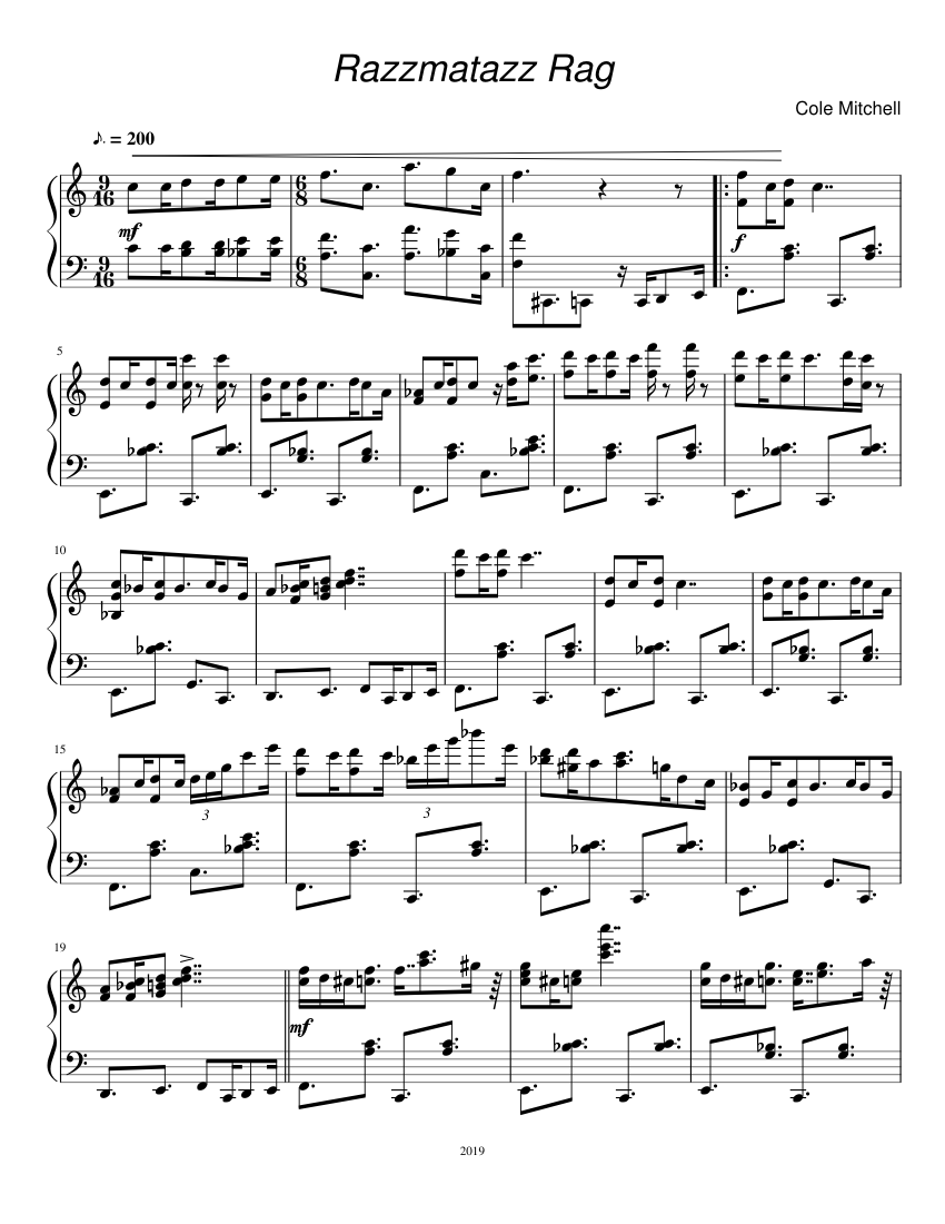 journey on ragtime sheet music