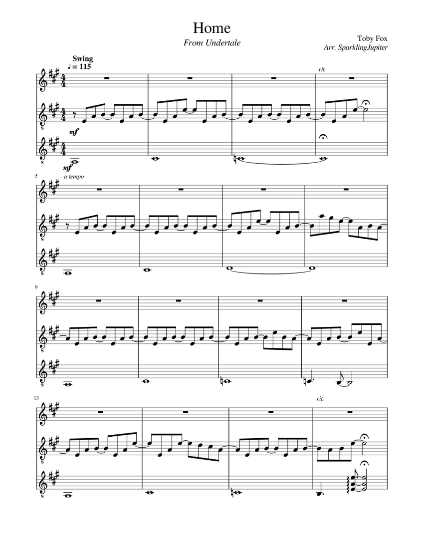 Home Undertale Sheet Music For Guitar Solo Musescore