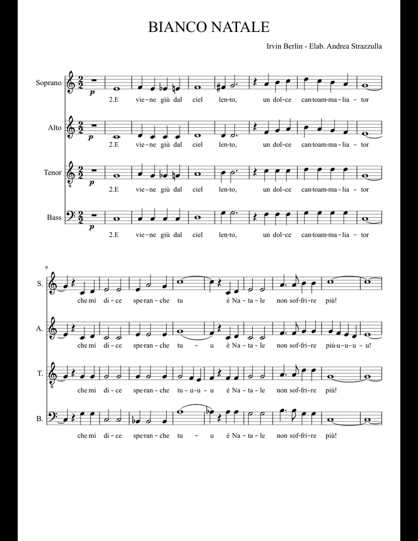 BIANCO NATALE sheet music for Piano